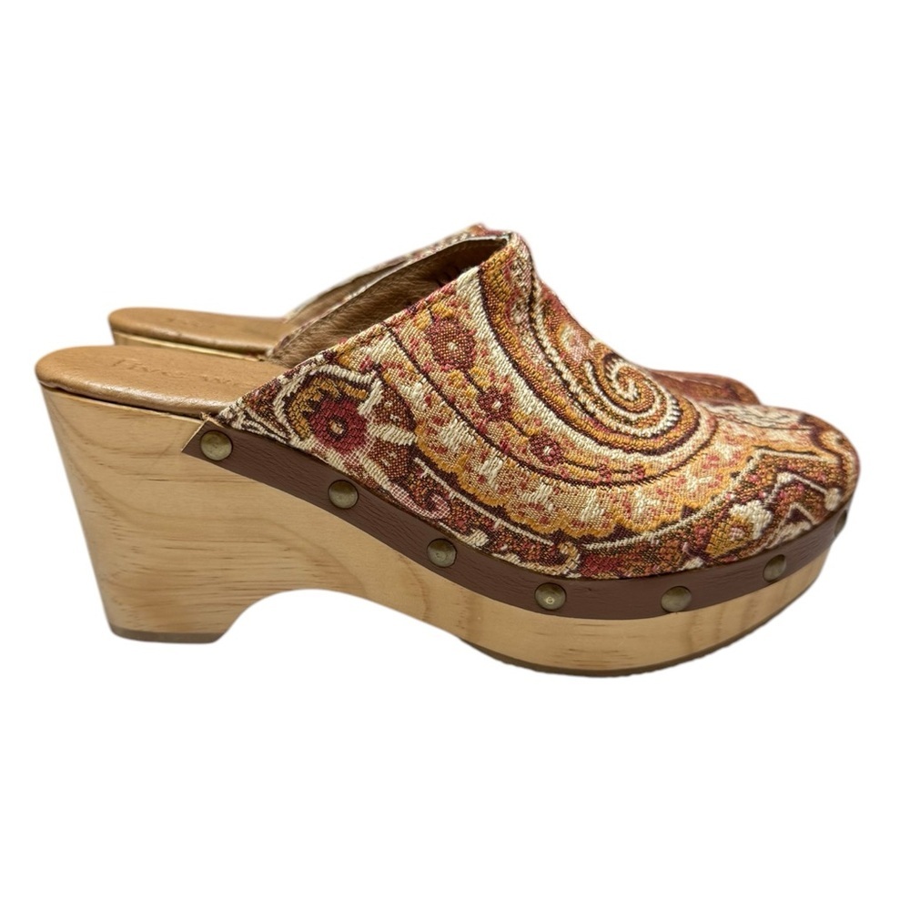 Cordani Zorba Tapestry Clogs Bohemian Astrology Slip On Brown Tan Size 7 - Picture 2 of 12